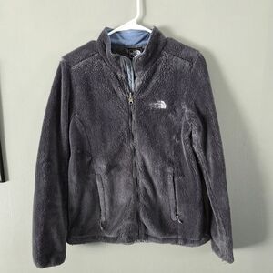 The North Face Charcoal Gray Womens Fuzzy Soft Fleece Jacket Size Small